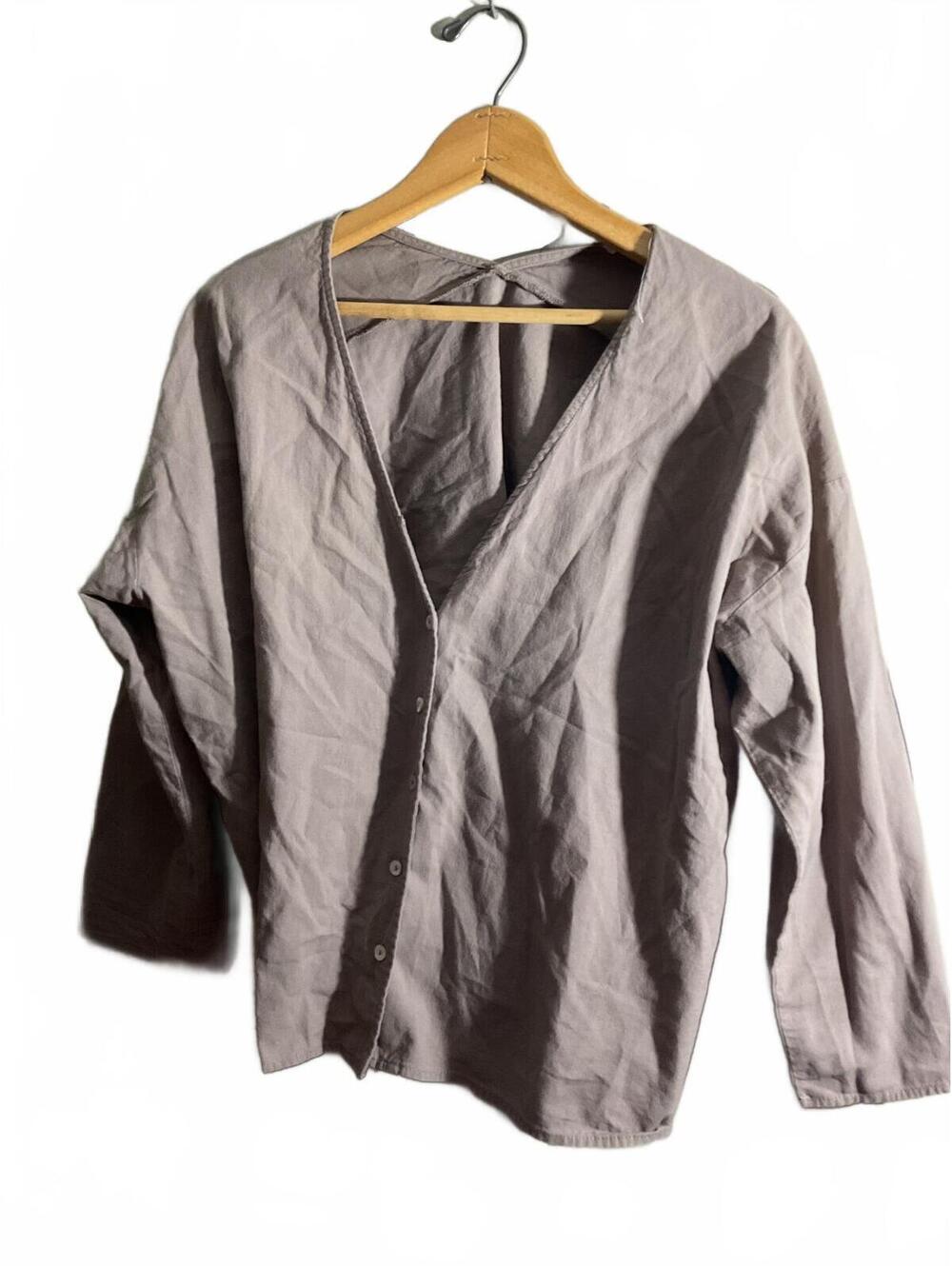Grade & Gather Light Brown Button-Up Lagenlook lightweight Jacket M